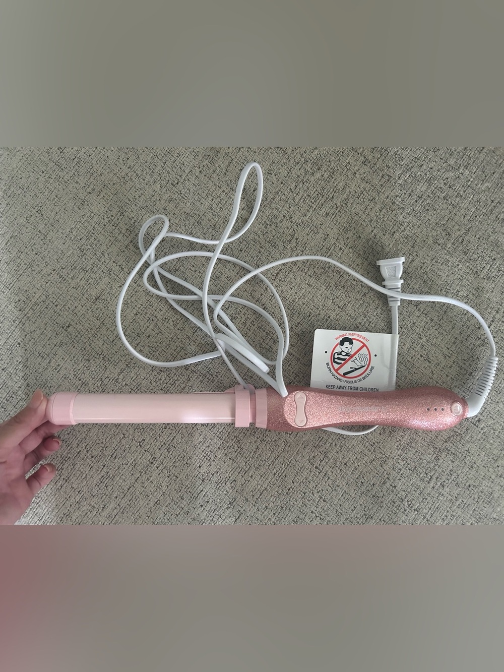 Pink Glitter Curling Wand- Beachwaver B1